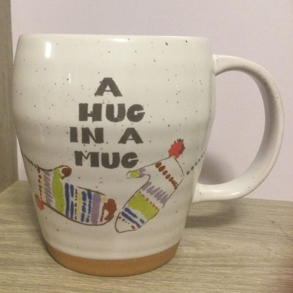 NWOT Anthropologie Adorable "A Hug In A Mug" Mittens on Speckled Mug - Picture 1 of 5